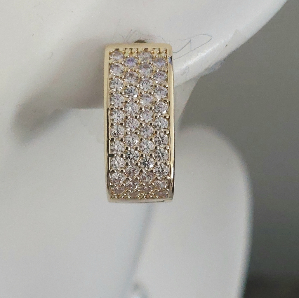 Gold Pave Hugger Earring